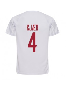 Billige Danmark Simon Kjaer #4 Bortedrakt VM 2022 Kortermet